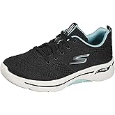 Skechers Women's Go Walk Arch Fit Unify, Black/Aqua, 8