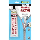STAR BRITE Snap &amp; Zipper Lubricant - Clear, Non-staining for Clothes, Jeep Tops, Wetsuits, Dive Suits, Gear Bags, Coolers, Biminis, Cushion Covers &amp; More 1.75 OZ (089102)