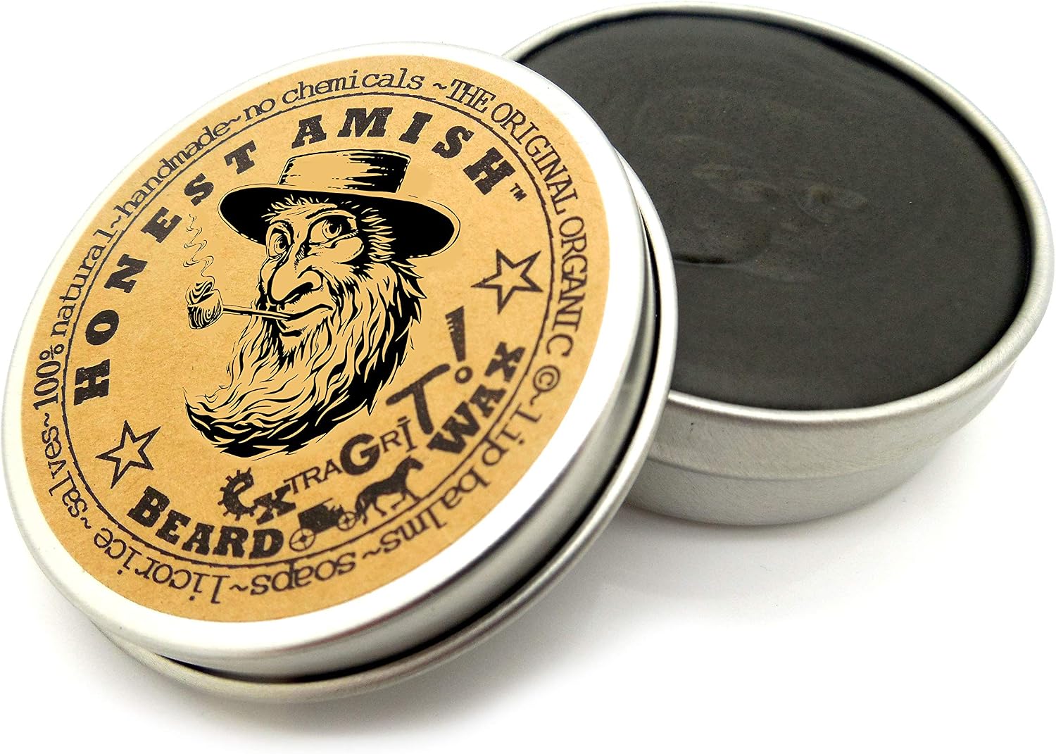 Honest Amish Extra Grit Beard Wax - All Natural and Organic - Hair Paste and Hair Control Wax, No Color, 57 g (Pack of 1) - Image 5