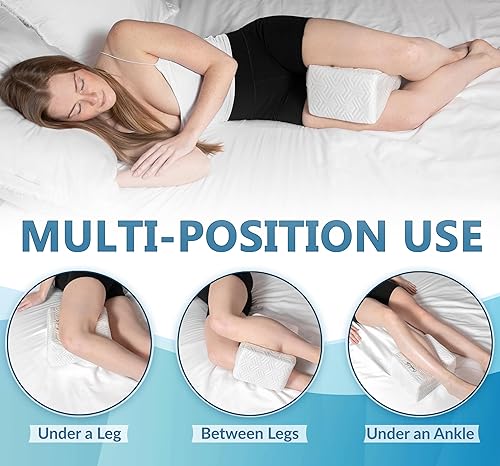 ComfiLife Orthopedic Knee and Leg Pillow for Side Sleepers Sleeping 100%  Polyurethane Foam for Back Pain, Hi