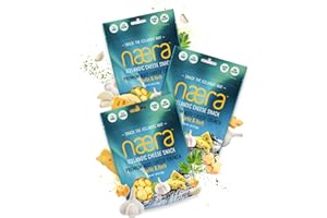 Næra Icelandic - 3-Pack Garlic & Herb Aged Cheese Crunch Protein Snacks, Keto Friendly, Gluten-Free High Protein Snacks, Individual Snacks, Natural Snacks for Adults & Kids, (1.05 oz ea)