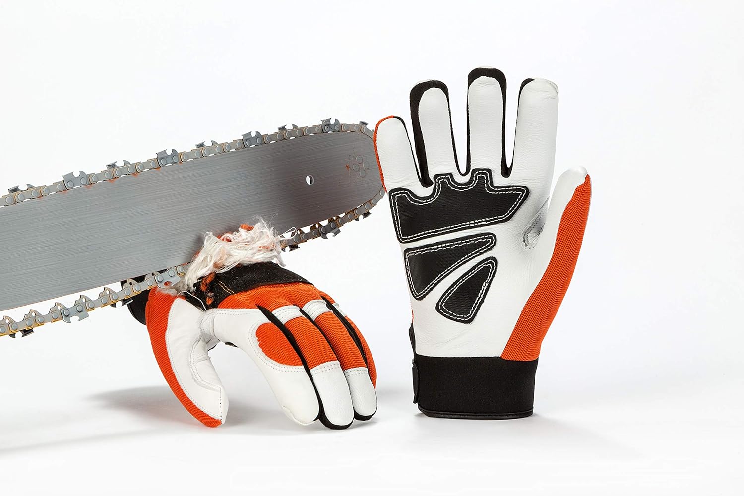 Vgo Chainsaw Protection Gloves, Chainsaw Work Gloves (Size XXL, Orange