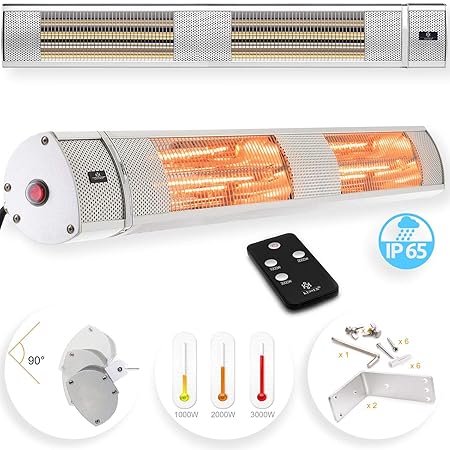 KESSER Infrarot Heizstrahler 3000W IR-Gastro-Bar Heizstrahler Quarzstrahler Infrarot-Heizstrahler Terrassenheizer Wickeltisch