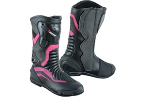 Hive Moto Women's Motorcycle Shoes Pink Girls Motorbike Boots Waterproof Leather Shoes For Women Foot Protective Ladies Footwear