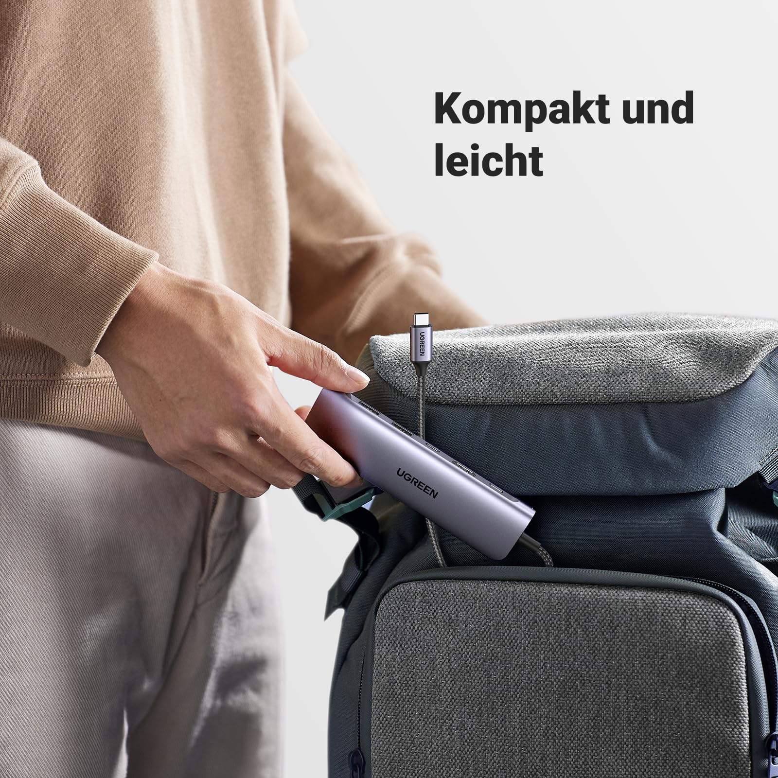 UGREEN Revodok 1071 USB C Hub HDMI 4K, PD 100W, USB 3.0 Datenports, SD/TF Kartenleser Multiport Adapter Kompatibel mit iPhone 17/16, MacBook, iPad, Surface Laptop, Galaxy S24, Steam Deck usw. 8