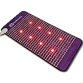MediCrystal Far Infrared Amethyst Mat 40" L x 20" W - 8 Photon Red NIR MIR Lights - 5 Quadrupole Static Magnets - Bio Stimulation- Medium Flexible FIR Heating Pad