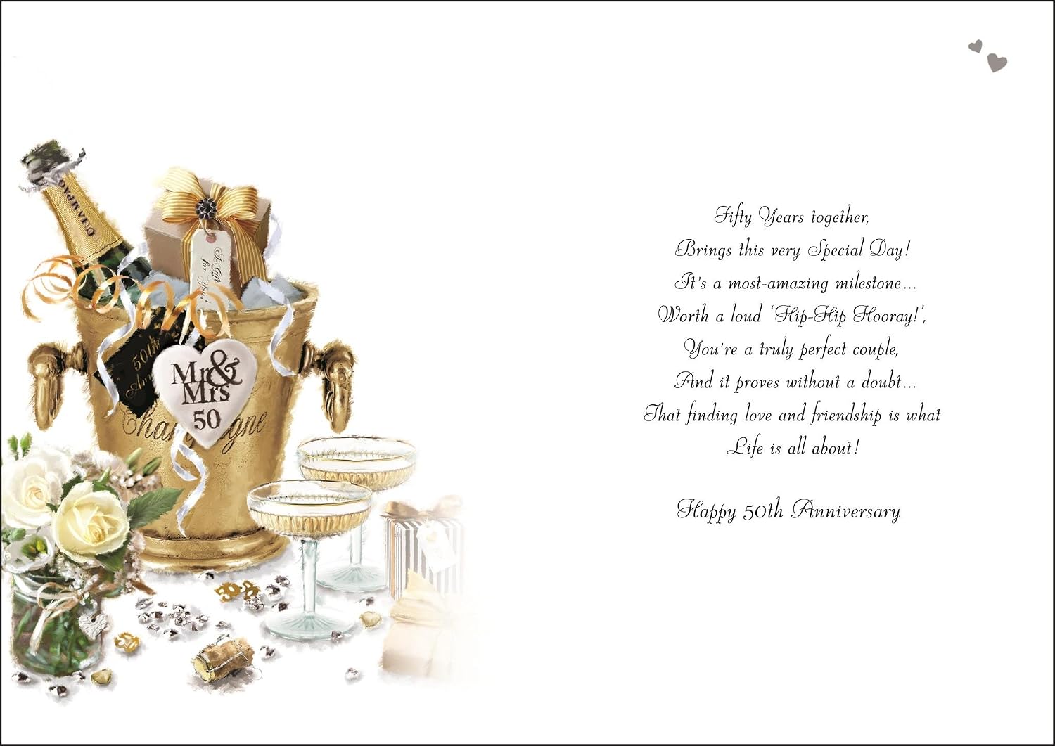 Jonny Javelin Illustrated Golden Anniversary Card, (JJ9349), Both Of You Golden Anniversary, From The Velvet Range - Image 3