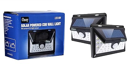 Ozoy Solar Lights Motion Sensor Security Lights, 32 LED Solar Powered Light Wireless Waterproof Security Light for Garden, Outside Wall Motion Activated, Wide Angle Sensor with Front Switch