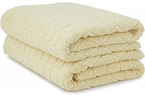 Alusa Home Ultra Soft & Plush 700 GSM Luxury Bath Sheets | Pack of 2 | Extra Large 35x70 Inches | 100% Zero-Twist, Long-Staple Cotton | Remarkably Absorbent (Ivory)