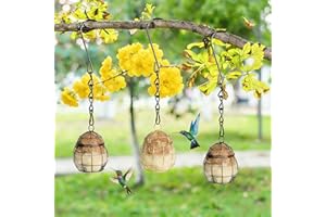 J-RUIDAGO 3pcs Bird Nesting Material, Refillable Hummingbird Nesters Cage Holder, Material for Wild Birds Nesting Station wit