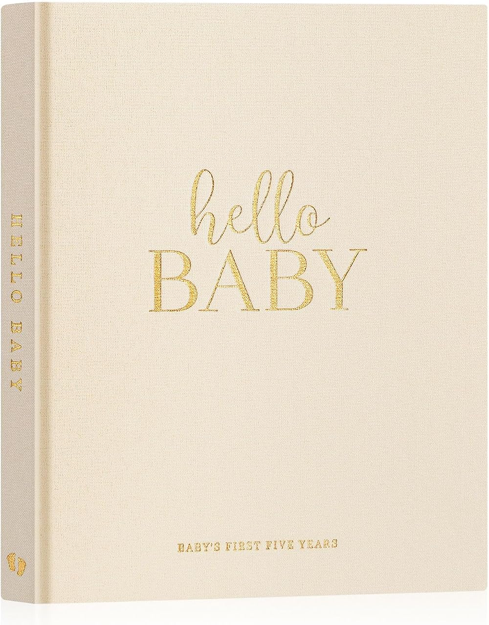 Lanpn Hello Baby Memory Book 0-5 Years Linen Hardcover Beige 154 Pages