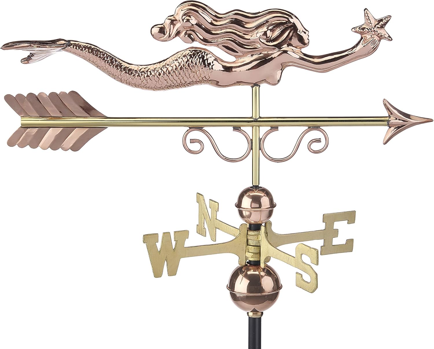 Weathervanes - Good Directions 1978P Little Mermaid Weathervane, 23 x 15 x 28 inches, Pure Copper
