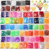 Lenwen 72000 Pcs Assorted Mini Fuse Beads 2.6 mm 72 Colors Fuse Beads Craft Set Bulk for Crafts Kids Christmas Birthday Gift Arts Supplies, Multicolor