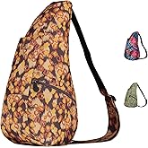 AmeriBag 17" Print Healthy Back Bag Ergonomic Crossbody Sling for Everyday Use, Travel & Walking Comfort (Spotted Leopard)