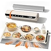 Extra Large Food Warming Mat with Heat-Resistant Pad, 36X15 Inch, 6 Temperature & 6 Timer Settings, Child Lock Safety, Fits More Dishes for Family Dinners and Parties