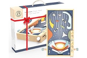 SPEEDY MONKEY Wooden Pinball Machine Toy – Classic Galaxy Design Tabletop Arcade Game for Kids & Adults – FSC Certified Retro Ball-Launch Play for Boys & Girls – Fun Family & Travel Pin Ball Game