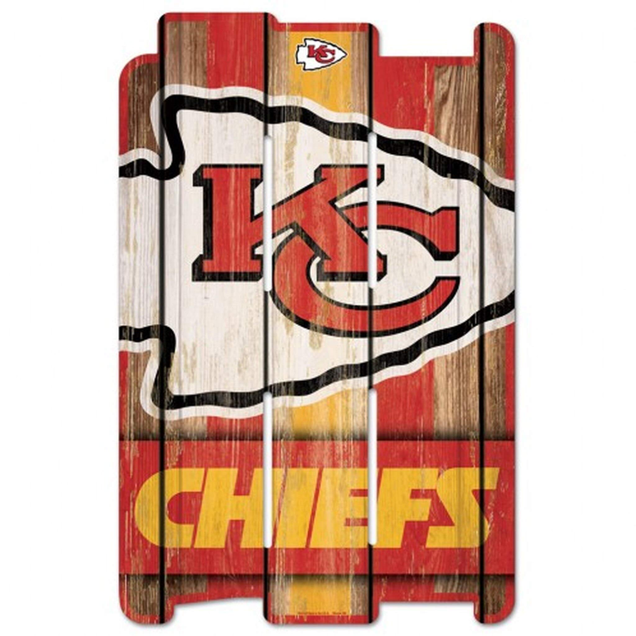 NFL Kansas City Chiefs Wood Fence Sign, Black