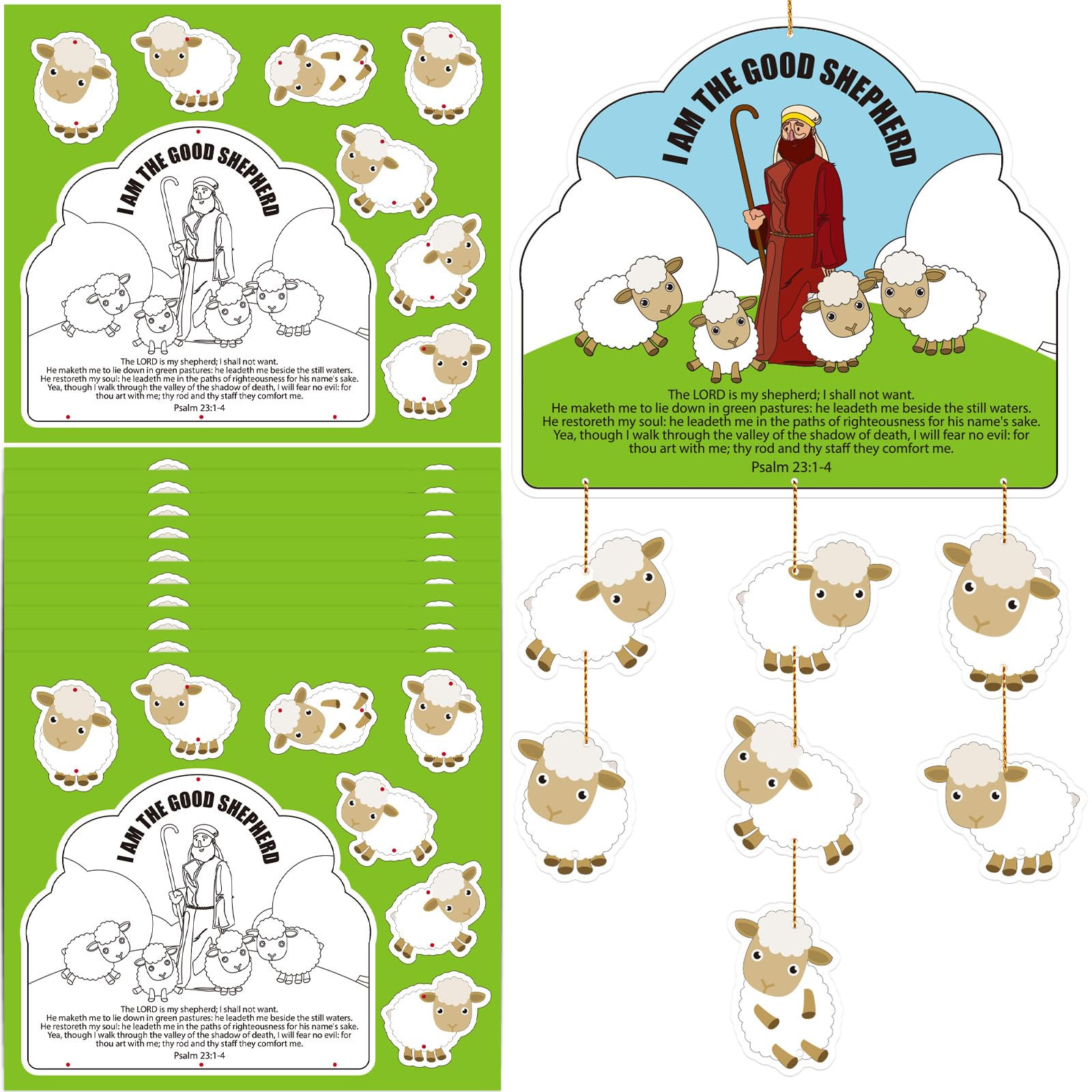 Photo 1 of RoundFunny 30 Sets Sunday School Crafts Kits VBS Crafts Shepherd Hanging Ornament Christian Bible Story DIY Kit for Sunday School Activity Religious Church
