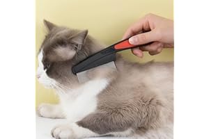Black Flea Comb for Dogs and Cats Fine Tooth Grooming Tool for Pets Daily Coat and Hair Care