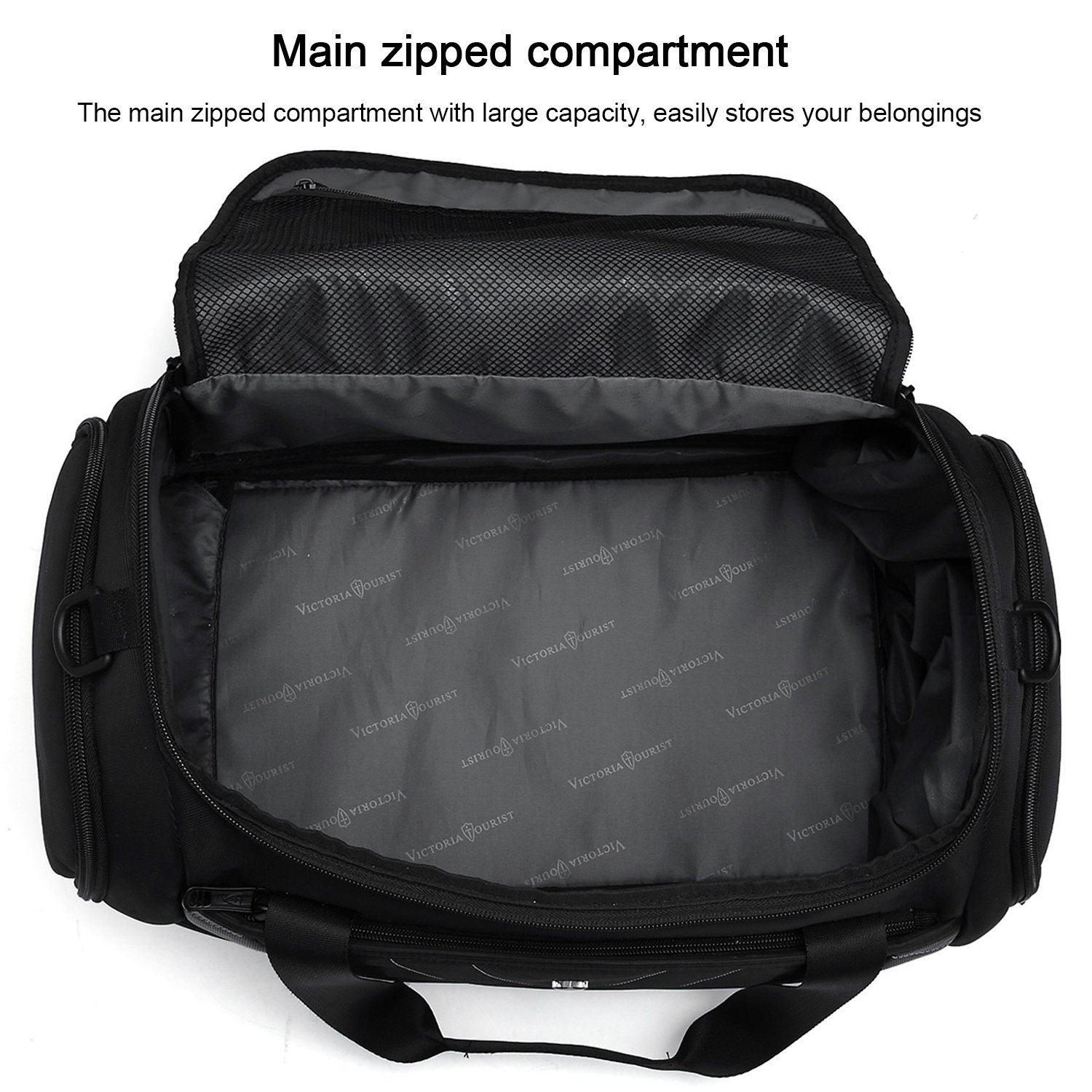 Victoriatourist V7005 Duffle Bag for Business Travel Sport Gym Weekend Duffel, Black