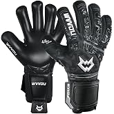 WVVOU Soccer Goalie Gloves for Adults and Youth, High Performance Goalkeeper Gloves with 5 Detachable Finger Saves, Soccer Gloves with 4mm Sticky Latex Palm