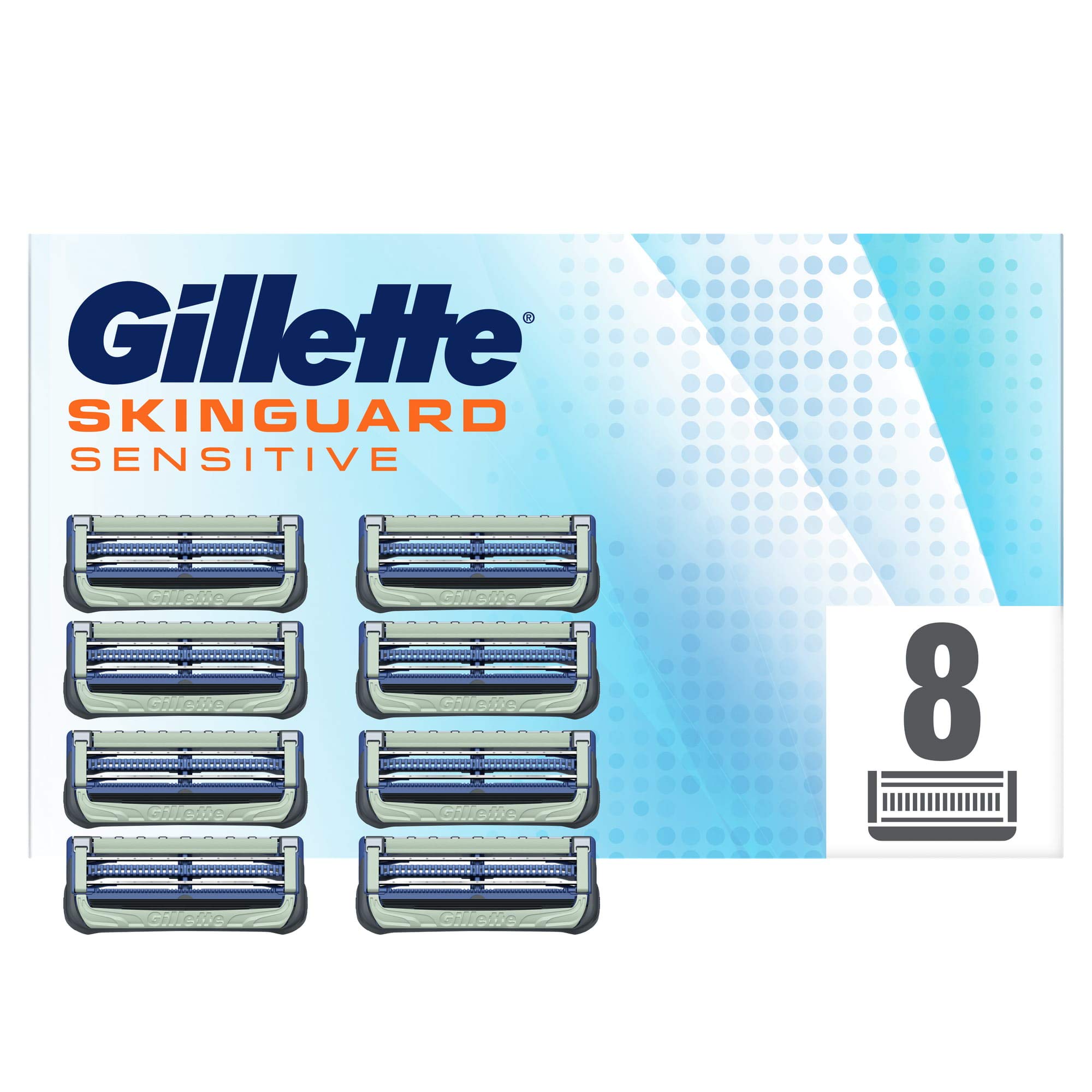 Gillette Skinguard Men's Blades, For Sensitive Skin, Pack of 8 blades