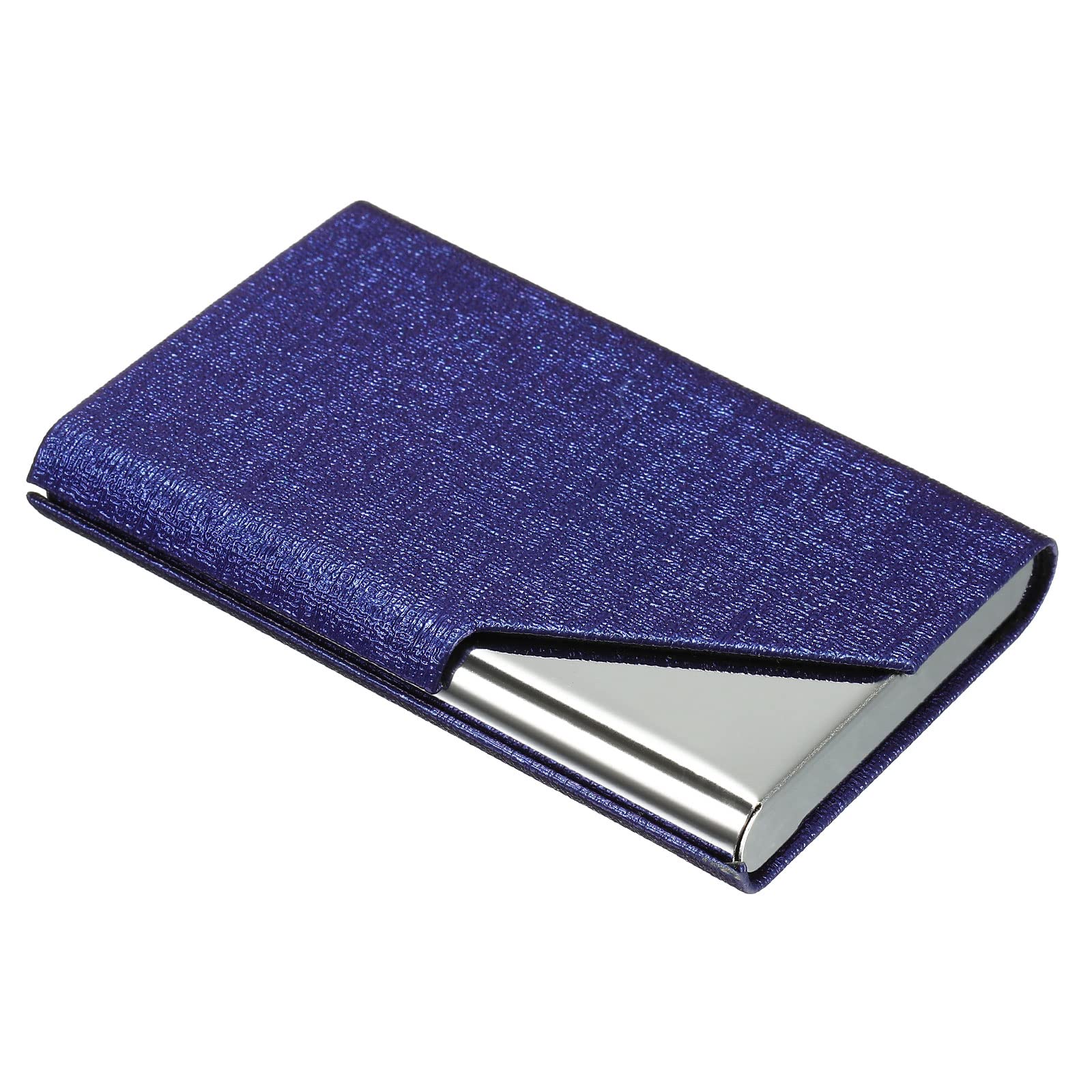 PATIKIL Business Card Holder, PU Leather Flip Slim Name Cards Protector Case for Women Men, Blue