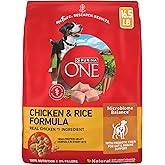Purina ONE Chicken and Rice Formula Natural Dog Food | Dry dog food for digestive and gut health support, made with real chicken as the first ingredient, Microbiome Balance