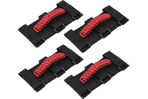 Milifox 4 Pack Roll Bar Grab Handles - UTV Roll Cage Grab Handles,Suitable for Wrangler Jk Jl Tj Roof Accessories Woven Wider