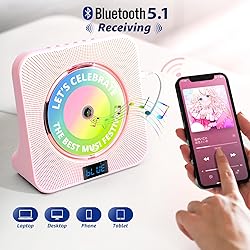 Desktop CD Player with Speakers, ROADOM Bluetooth