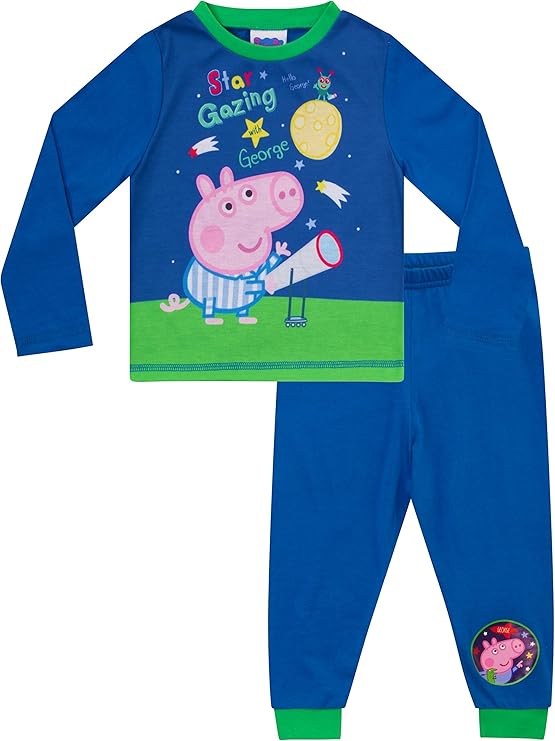 Pigiama Bambini Peppa Pig - Set George Pig Con Dinosauri, Cotone Morbido, Ufficiale - Foto 9