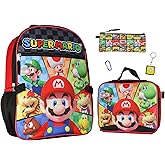 Super Mario Bowser Yoshi Luigi 5PC Kids Lunch Box And Backpack Set