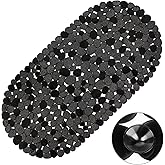 Vannokor Bathtub Mats for Bathroom 27x14 Inch, Bath Mat for Tub Feels Great on Tired Feet, Friendly Machine Washable Shower Tub Mats with 167 Big Suction Cups, Shower Mat, Bath Tub Mat, Black