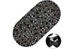 VANNOKOR Bathtub Mats for Bathroom 27x14 Inch, Bath Mat for Tub Feels Great on Tired Feet, Friendly Machine Washable Shower Tub Mats with 167 Big Suction Cups, Shower Mat, Bath Tub Mat, Black