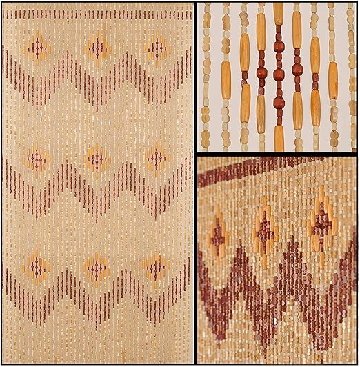 Amazon Com Beadedstring Natural Wood And Bamboo Beaded Curtain 45