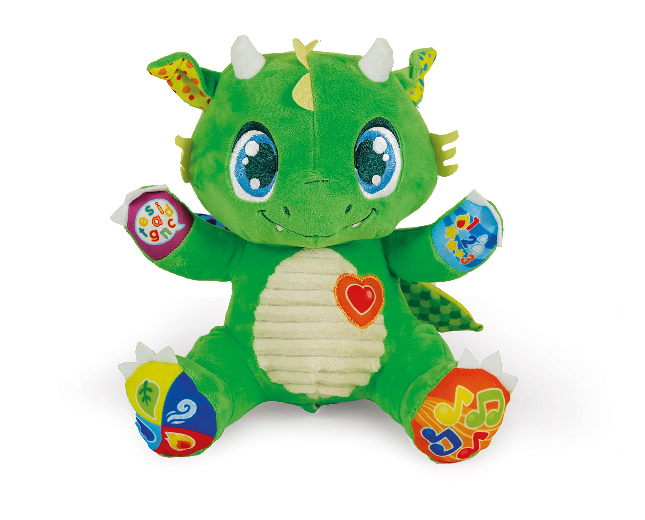 Clementoni Dragon Interactive 17392 Educational Plush, Sound and Light (Italian Version), 6 Months+, 17392