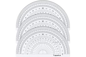 TUPARKA 3 Pack Plastic Protractor 10cm 180 degree Protractor for Angle Measurement