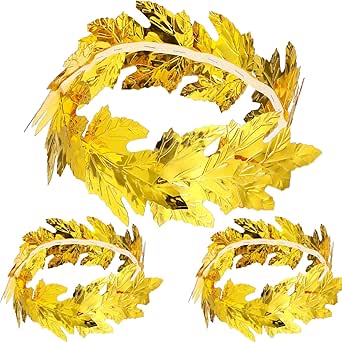 Amazon.com: 3 Pieces Roman Laurel, Roman Head Wreath Leaf Crown Headdress Roman Leaf Headband ...