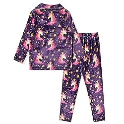 Jxstar Plush Fleece Pajamas for Girls Star Unicorn
