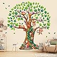 DECOWALL DL4-2303 XLarge Giant Tree Wall Stickers (60x62 inch) Decals Kids Baby Nursery Bedroom Jungle Woodland Leaf Forest Large Birch Vinyl Peel and Stick Enchanted Classroom Family Nature vinilos