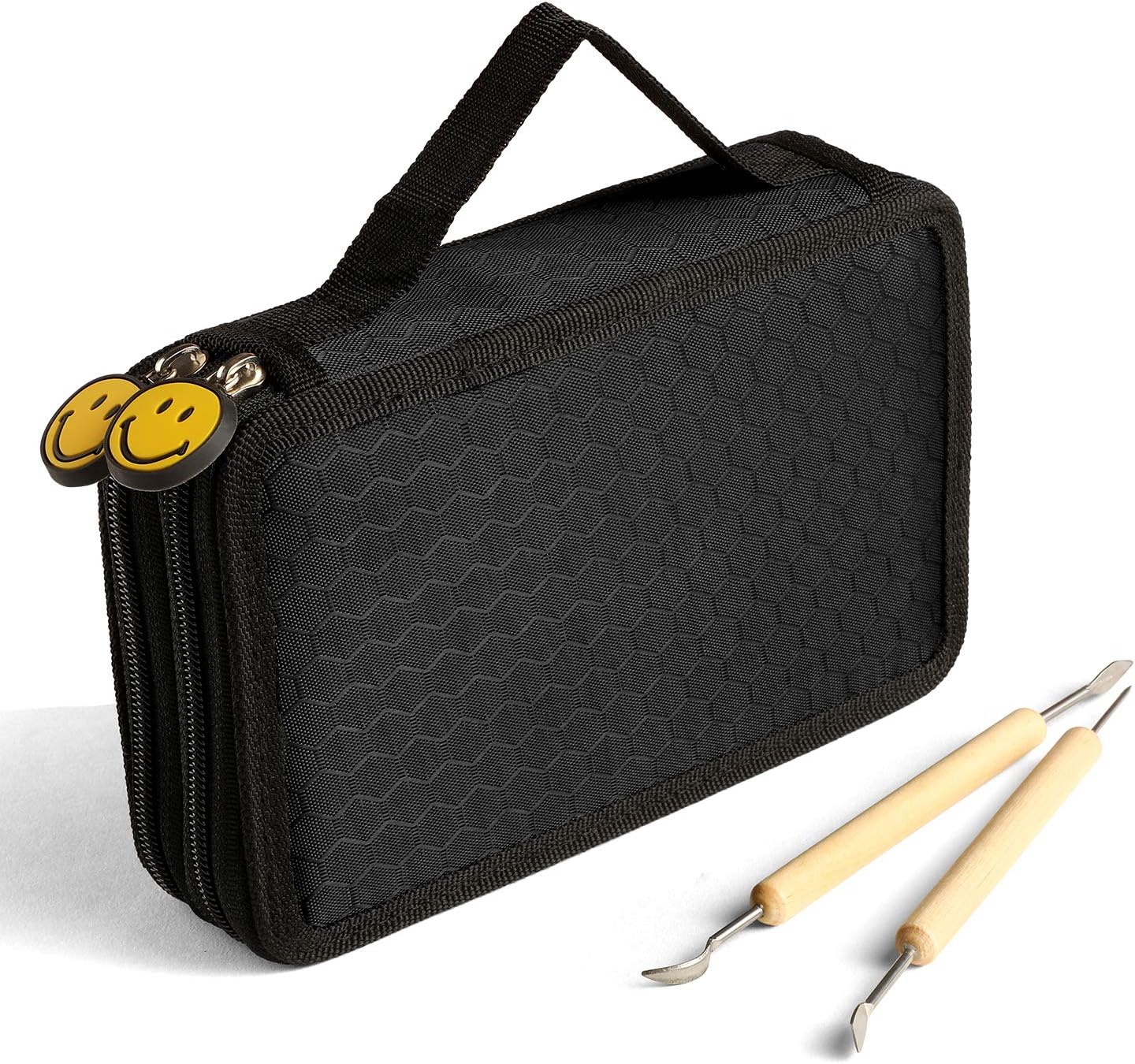 Blisstime Set of 30 Clay Sculpting Tool Wooden Handle Pottery Carving Tool Kit Carrying Case Apron