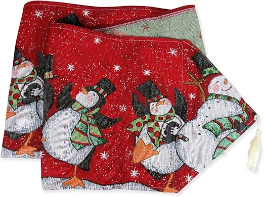 Camino de mesa de Navidad, muñeco de nieve y pingüino diseño de ...