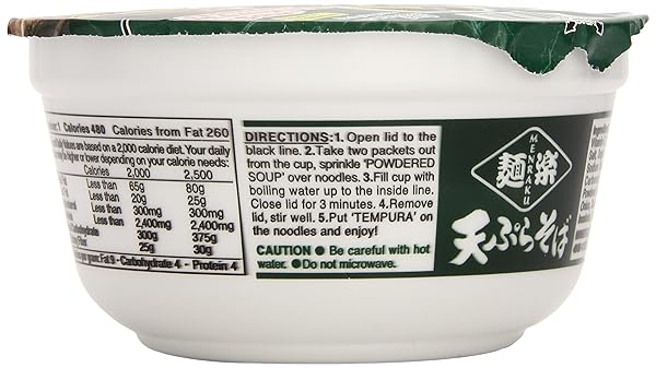 MENRAKU TEMPURA NOODLES SOUP, SOBA, 3.3 OUNCE