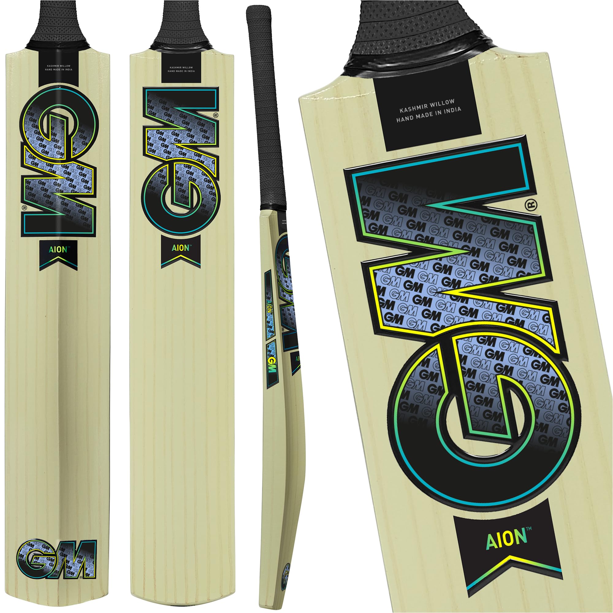 GM | Cricket Bat | Aion | Beginner Grade 1 Kashmir Willow | Control Grip | Size 5 Suitable for Players 150-157cm / 4' 11" - 5' 2" | Gunn & Moore