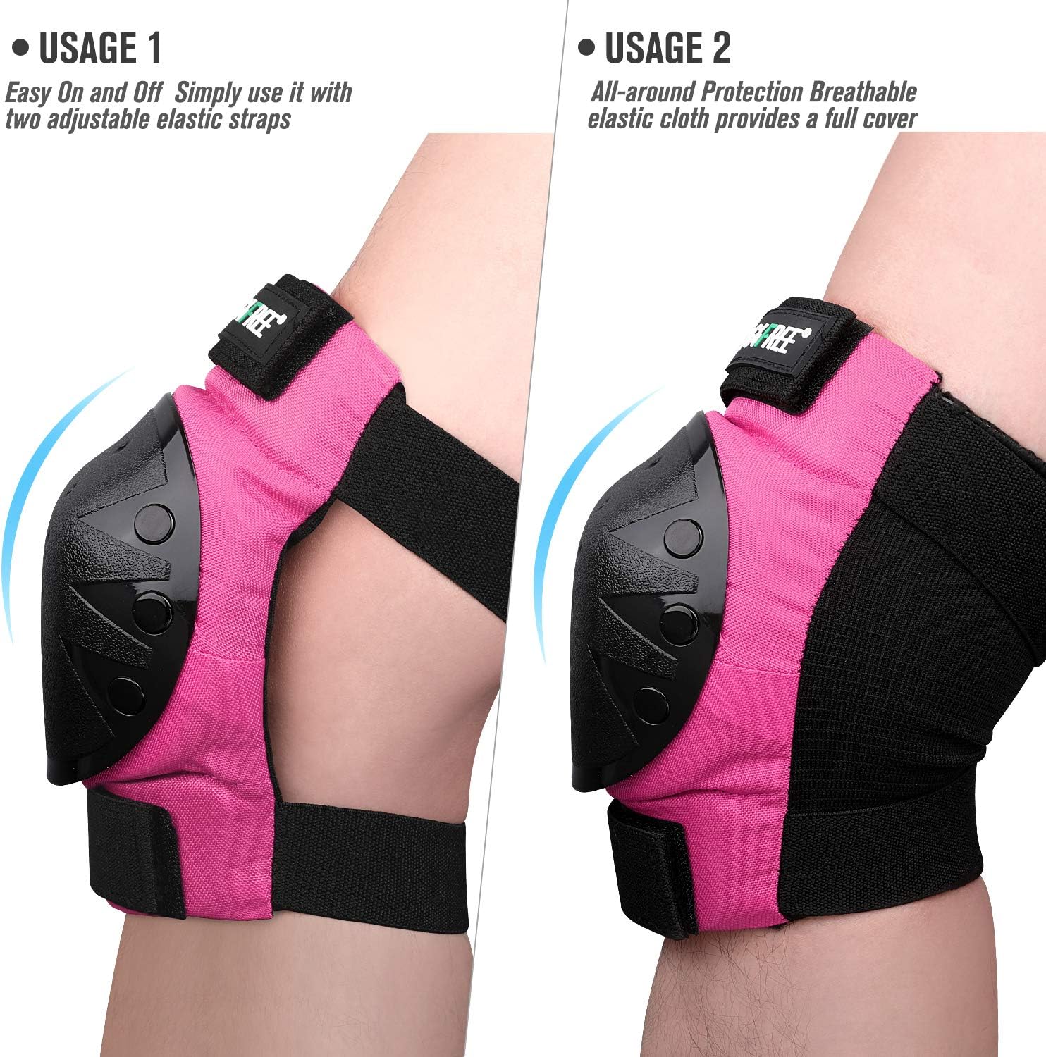 G4Free Adults Kids Bike Knee Pads Elbow Pads Wrist Guards 3 in 1 Protective Gear Sets for Skateboarding, Roller Skating Cycling Scooter : Sports & Outdoors
