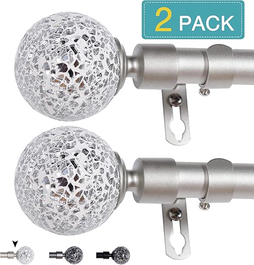 Amazon Com Primebeau Window Treatment Drapery Rods With Sparkling