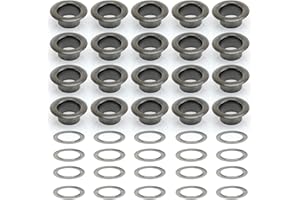CRAFTMEMORE 1/4" Hole Size Metal Grommets Eyelets with Washers for Bead Cores, Clothes, Leather, Canvas (Gunmetal Black, 100 Pack)