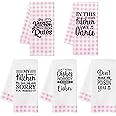 Amazon.com: R HORSE Cute Pink Kitchen Towel Set 5Pcs Pink Check Kitchen ...