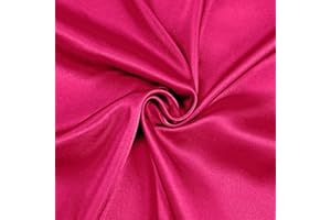 Horbaunal Hot Pink Satin Fabric 60 Inch Wide by The Yard, Soft Charmeuse Satin Fabric for Wedding Dress, DIY Craftings, Costumes, 1 Yard
