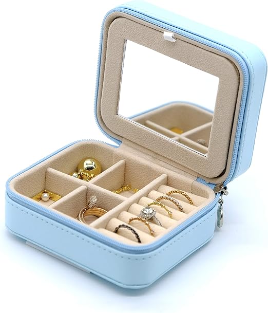 Travel Jewelry Organizer Small Travel Jewelry Box, Faux